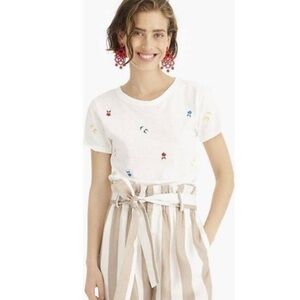 NWOT J.Crew Embroidered Bikinis Tee